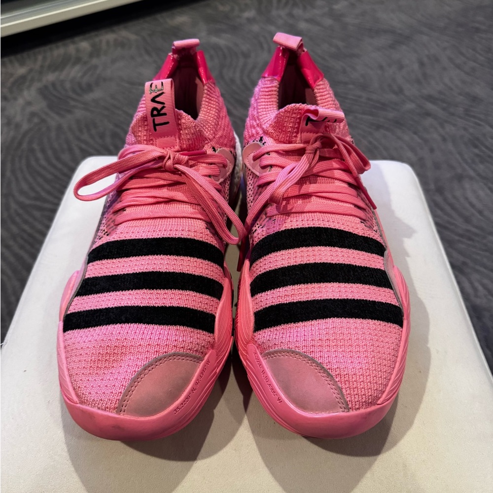 Adidas “Trae Young” MEN Vibrant Pink and Black Basketball Sneakers - Picture 3 of 8